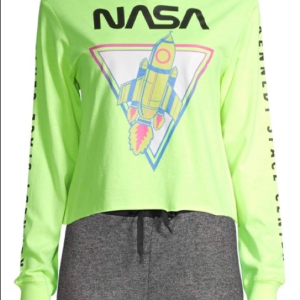 Neon Green NASA Chemistry Crop Top